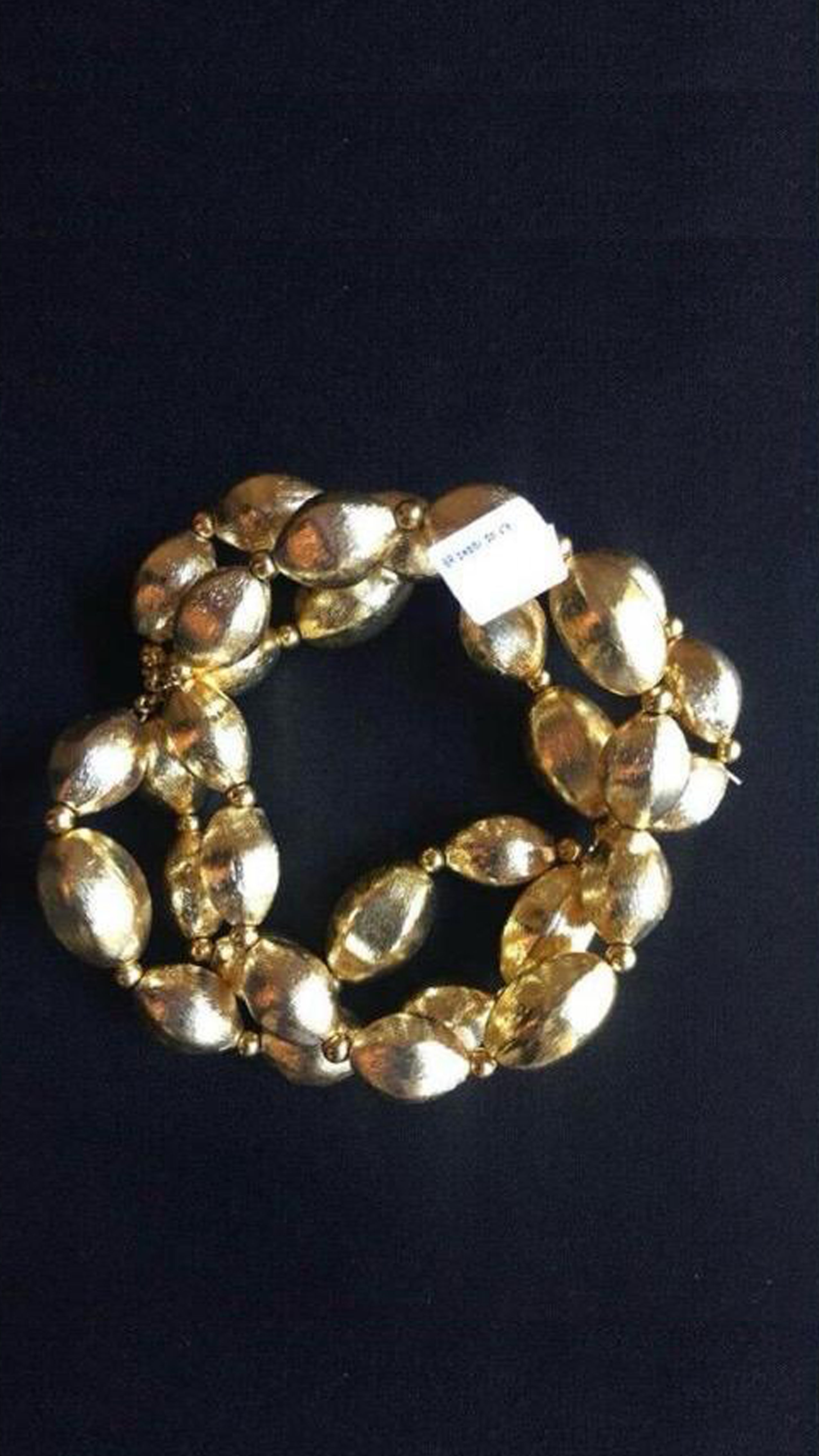 Bracelet with Three strand golden nuggets