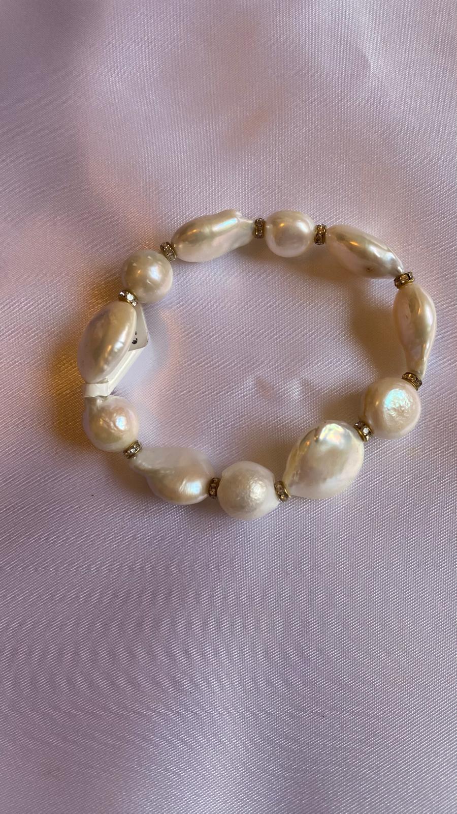 Pearl and Rhinestone Bracelet