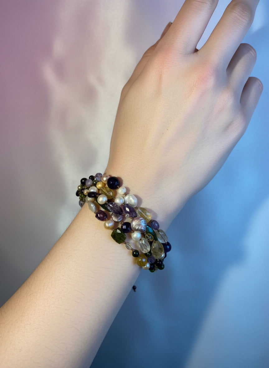 Multicolored beaded necklace.