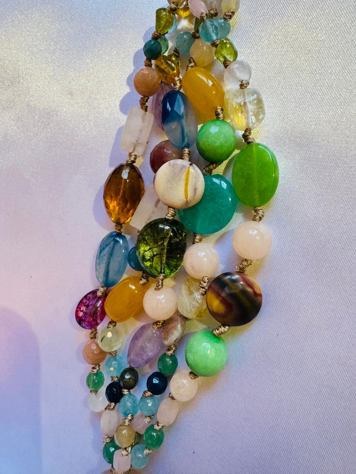 Gemstone Fusion Multi colored stones  Bracelet