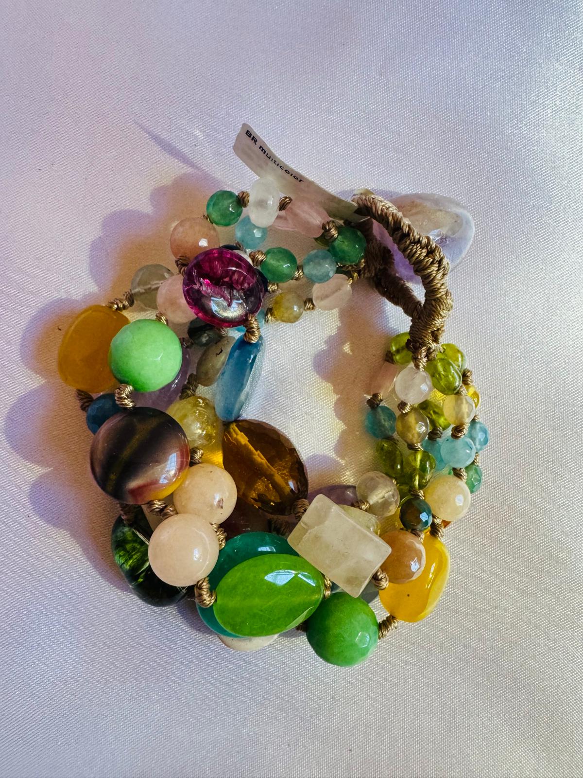 Gemstone Fusion Multi colored stones  Bracelet