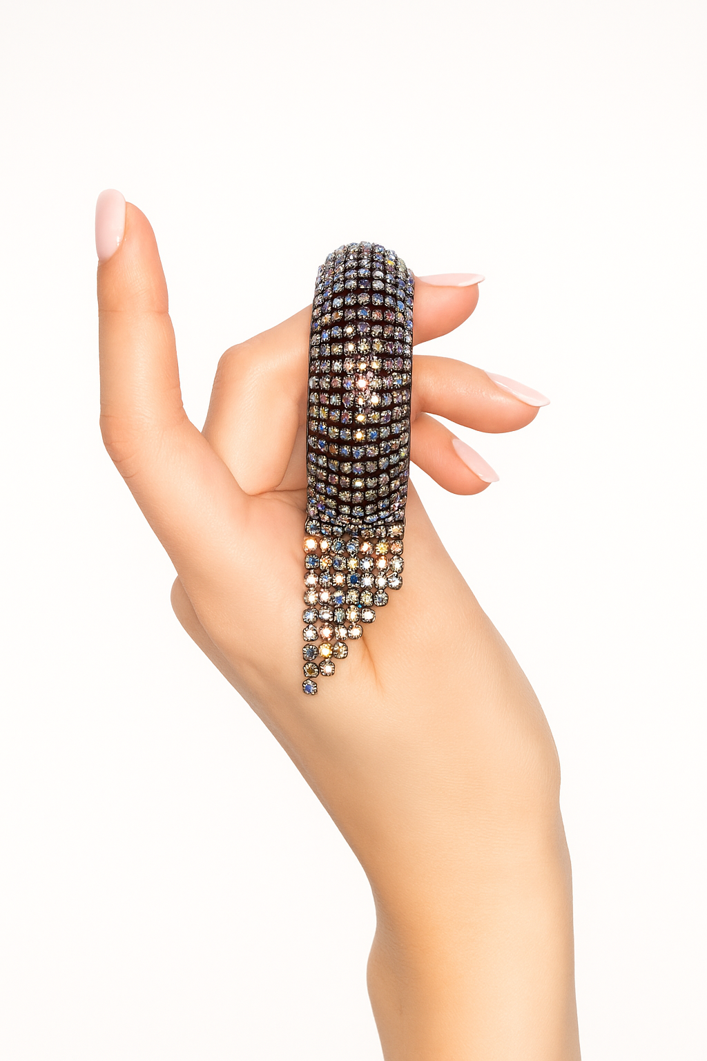 Bracelet en cristal argenté et strass scintillants