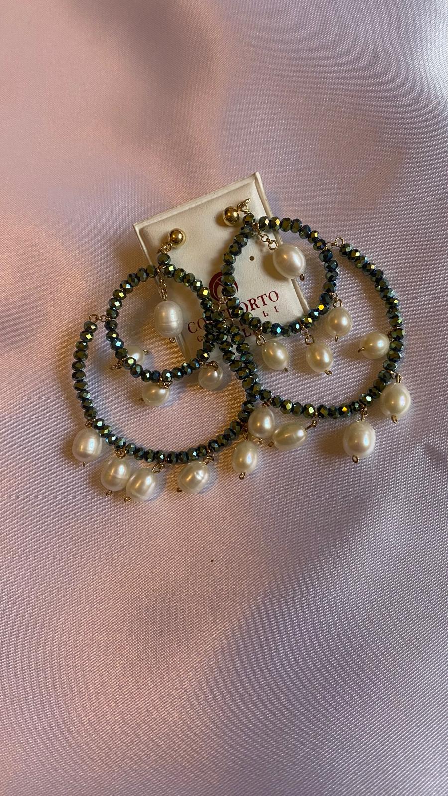 Freshwater pearl and Swarovski crystal earrings
