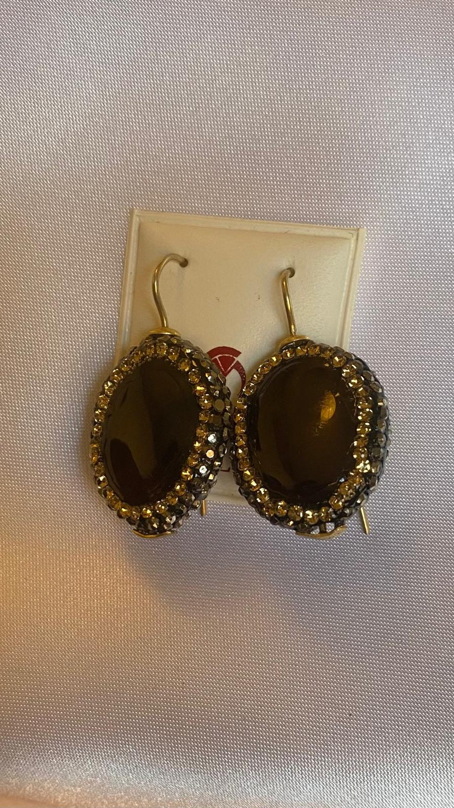 Smoky quartz earrings with Marcasites.