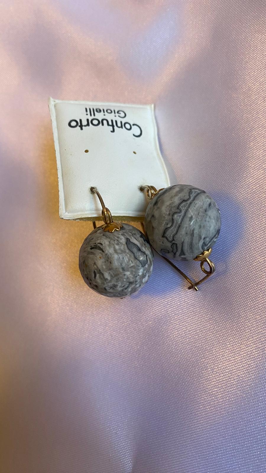 Jasper earrings with gold plated silver.
