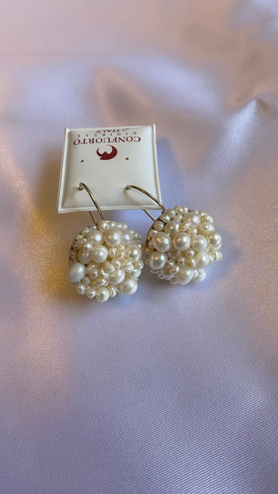 Pearl with gold plated silver earrings.