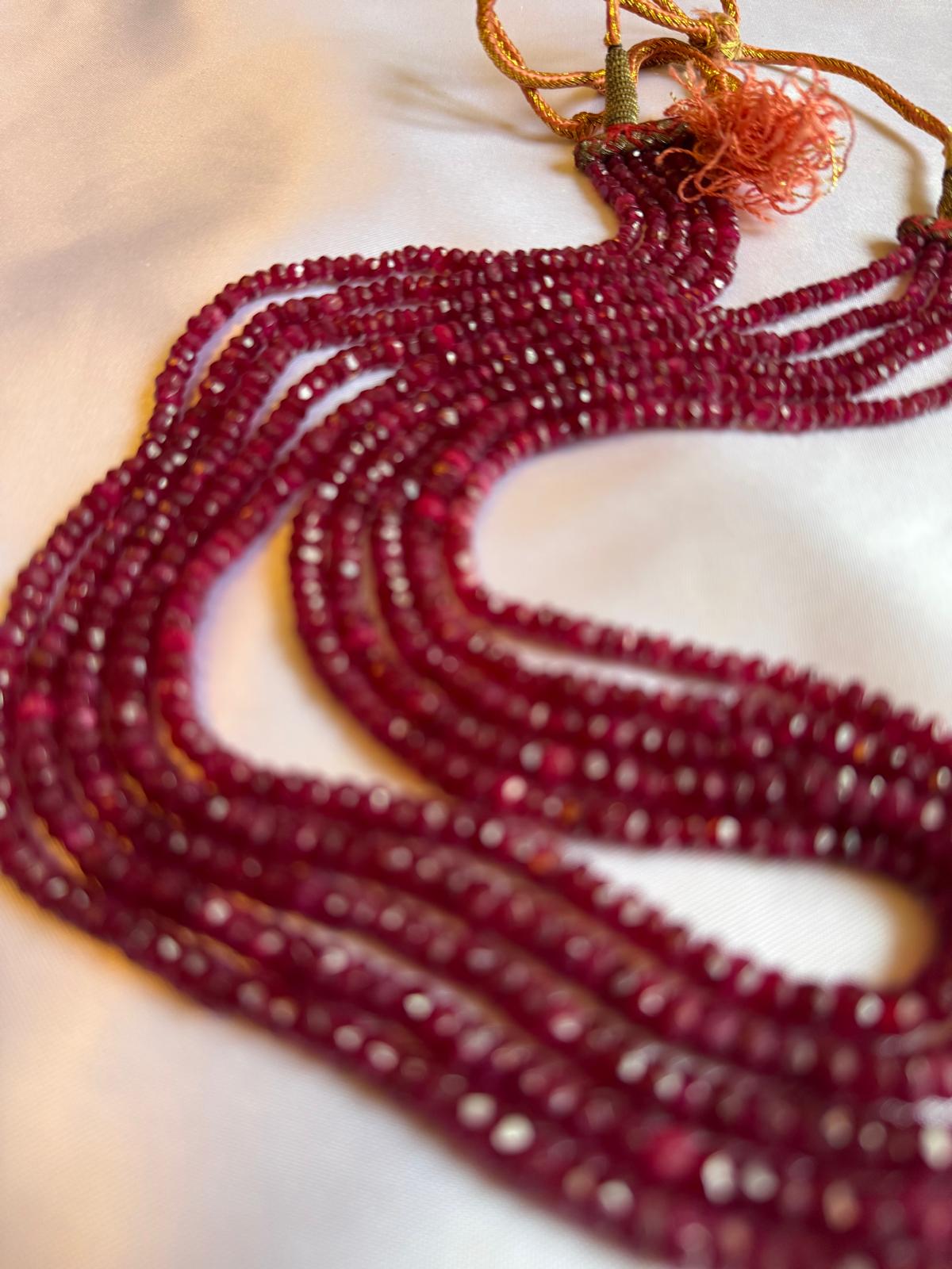 Five strand Red Ruby Necklace.